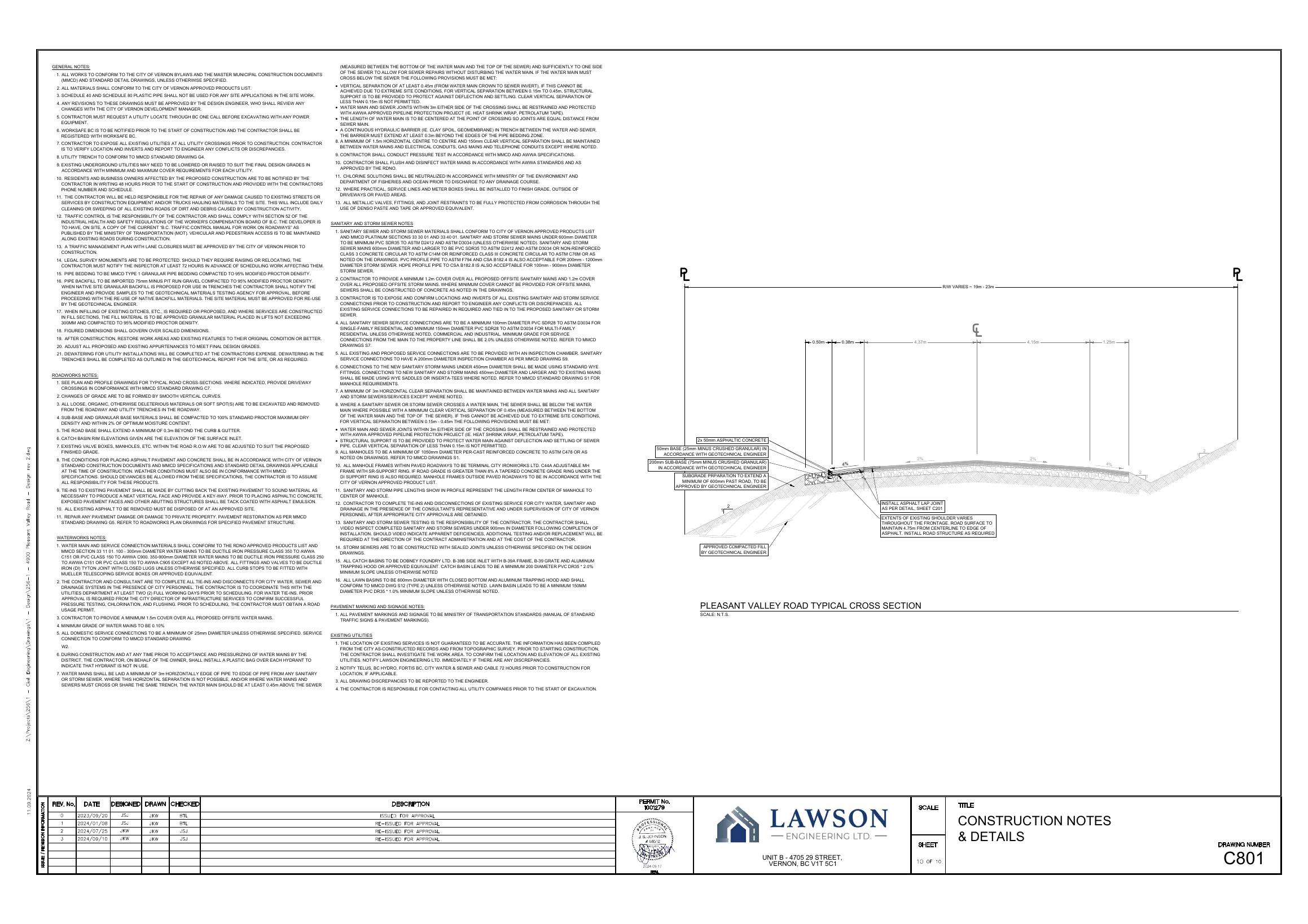 C801 — Construction Notes & Details