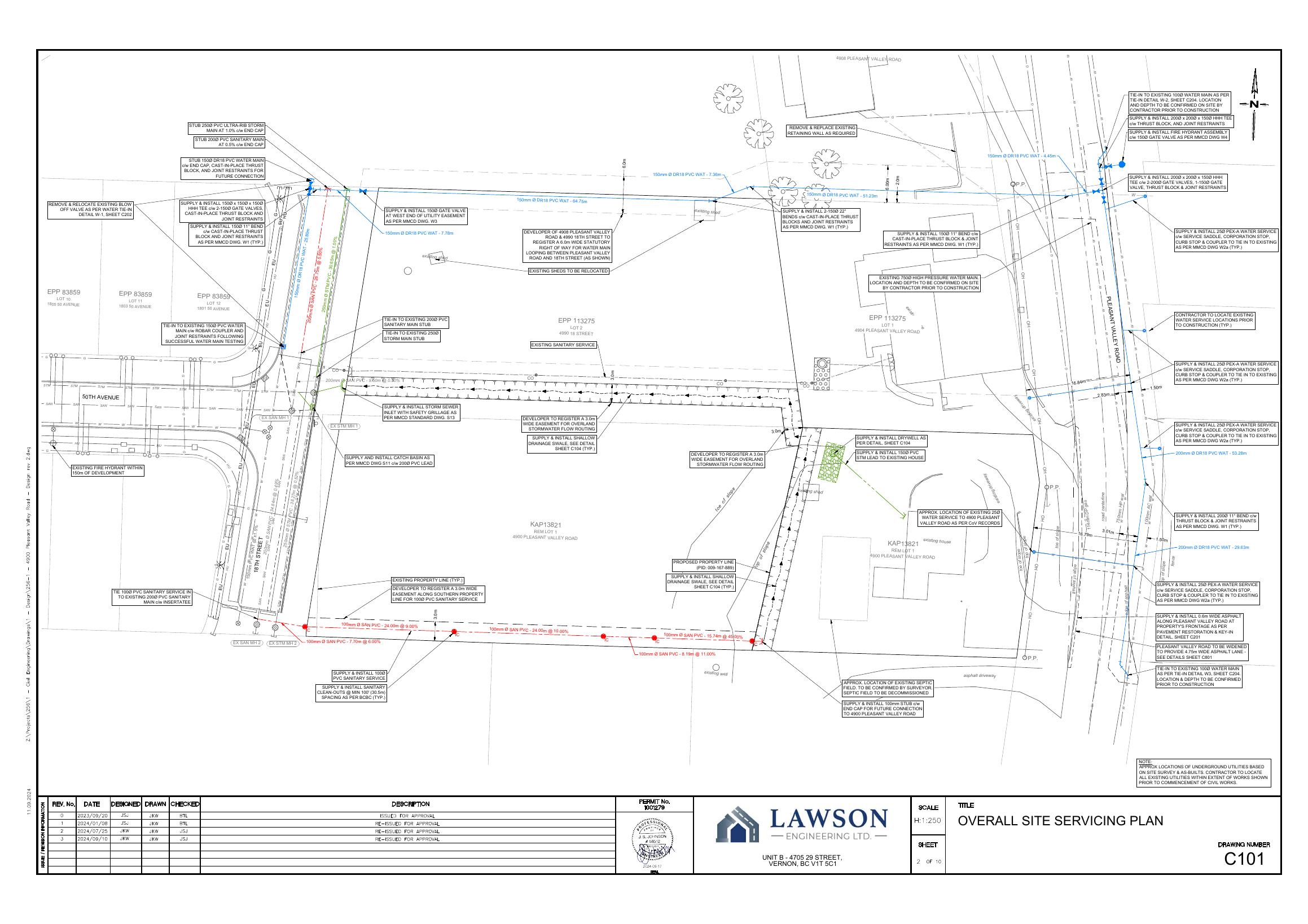 C101 — Overall Site Servicing Plan